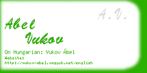 abel vukov business card